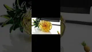 🔪🍍Cutting a Glass Pineapple ASMR 🌿✨ | Hyper-Realistic Glass Slicing Sounds🍍🔊No Music, Pure ASMR