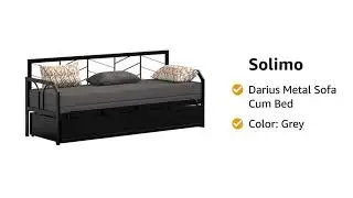 👌Amazon Brand - Solimo Darius Metal Sofa cum Bed (Grey)