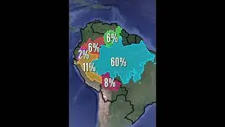 Amazon Rainforest in Each Country #viralvideo #viral #gis #1m #1millionviews #youtubeshorts #youtube