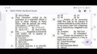 Code of Criminal Procedure 1898 | CrPC 1898 mcqs | PERA law mcqs 