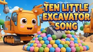 Учим Цифры 1-10 🚜 Песенка Экскаватора 🏗️ Мелодия Десять Негритят | Машинки