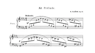 Reinhold Glière: Prelude op. 43 No. 1 in D flat major (audio + sheet music)