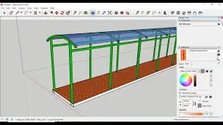 Covered Walkway With Polycarbonate Sheet in Sketchup