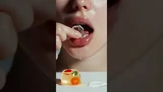 Extreme Close Up ASMR Eating Jelly And Crunchy