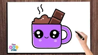 Hot Chocolate Drink Drawing and Colouring for Kids | Cute Hot Chocolate Drawing for Toddlers