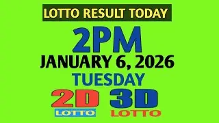 2pm Lotto Result Today Tuesday pcso 2d 3d swertres ez2 January 6 2026