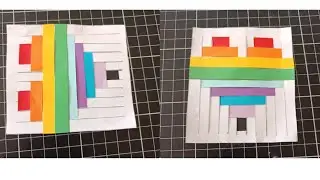 Rainbow 🌈 Heart ❤️ Shaped Paper Weaving Craft 