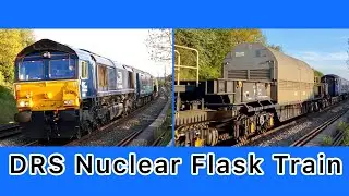 DRS Nuclear Flask Train with Class 66424 & 66431 with 9508, KUA FLASK WAGON & 9506