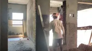 Amazing Techniques -building Indian style wall plastering fastest construction -using #construction