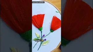 beautiful flower embroidery tutorial on frock#stitch#stitchtricks#embroidery#diy#frock#success#art