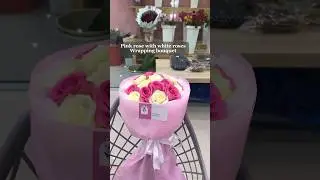 pink rose with white Roses bouquet #shorts #trending #flowers #cherryblossom #love