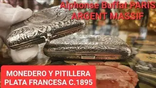 Juego de Monedero y Pitillera de Plata ART NOUVEAU c. 1895