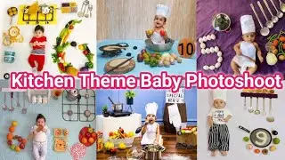 Kitchen Theme Baby Photoshoot ideas | Master chef Baby Photoshoot ideas | Monthly baby photoshoot
