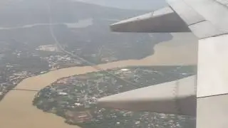 Calicut airport take off flight window view