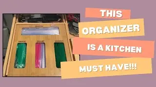 SpaceAid Bag Storage Organizer Review 🪵 Bamboo Kitchen Drawer Organizer for Ziploc Bags