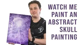 How to Make an Abstract Purple Skull Painting - Full Length Process - Acrylic Painting for Beginners