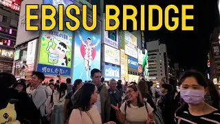 【4K】𝐖𝐀𝐋𝐊 🇯🇵 Evening on the Ebisu Bridge in Osaka Japan