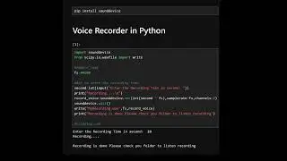 Voice recorder in python #ai #coding #datastructuresandalgorithmsinpython #datascience