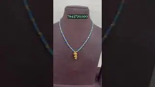 Royal Blue Single Line Beads With Small Jumka Pendant Set Affordable Price WhatsApp7842720560 #beads