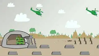 French infantry soldiers and helicopters defended bunkers against German grenades and rifle soldiers