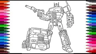 TRANSFORMERS New Coloring Pages / How to Color Transformers: OPTIMUS PRIME