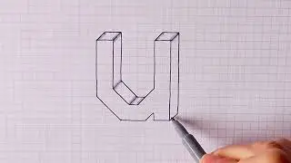 Zeichne Buchstaben in 3D - Buchstabe U