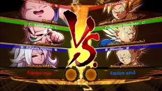 Majin Buu y Pequeño Bu y Malvada N°21 Vs Goku Supersai y Vegeta Supersai y Gohan Adolescente DBZ