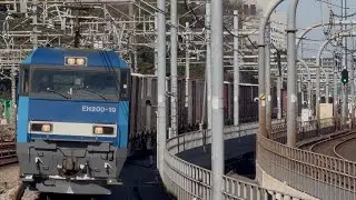 【4K高画質】【約３０時間遅れの大雪による日本海縦貫線不通に伴う臨時迂回貨物列車（秋田貨物→札幌タ）】JR貨物EH200形19号機＋コキ20両が赤羽通過！（う2080レ・コンテナ輸送）2026.2.4