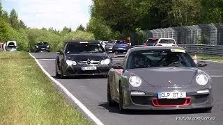 Exotic Cars Accelerating! - R8 V10 C63 AMG Black Series SLS 997 GT3 RS V8 Vantage