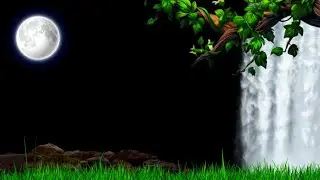 Beautiful WaterFall Background Video Effects HD And Beautiful Moon Effect Video Background Animation