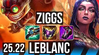 ZIGGS vs LEBLANC (MID) | 4/2/8 | EUW Master | 25.22