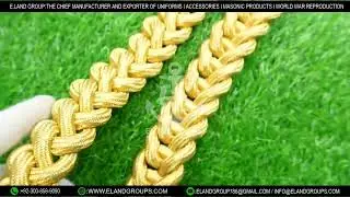 Metallic Gold Shoulder Cord, Shoulder Cords (Gold), Army shoulder cord suppliers