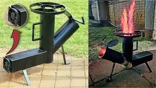 How to make Rocket Stove with Fan | how to make a highly efficient wood stove with a fan