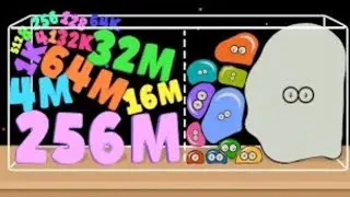  BLOB NUMBERS (Colorful 2048) WATERDROP MERGE - Drop And Merge Watermelon Game, Suika Game ASMR!
