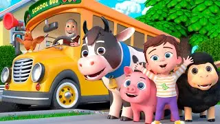 Wheels On The Bus (Animals Version) | Almama Nursery Rhymes & Kids Songs