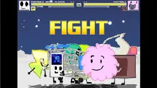 PMP, Lightning, Shopping Cart & Balloony vs. Puffball, Cake, Cloudy & Tennis Ball - BFDI | M.U.G.E.N