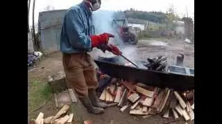 Cubbage Wood keel casting   molten lead