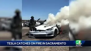 Sacramento firefighters put out 1st Tesla fire that kept reigniting