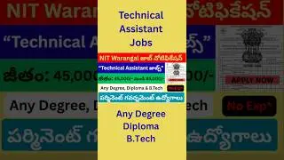 NIT Warangal Technical Assistant Jobs | Govt Jobs in Telugu  #telugujobupdates #centralgovtjobs