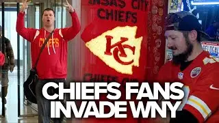 VIDEO: Chiefs fans arrive in Buffalo ahead of Sunday's big showdown against the Bills