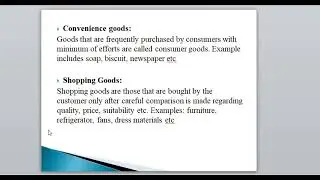 MODERN MARKETING TYPES/ CLASSIFICATION OF GOODS/ PRODUCTS. INTRODUCTION GIVEN BY SPECIAL PERSON.