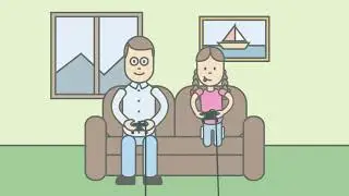 Playing video game animation
