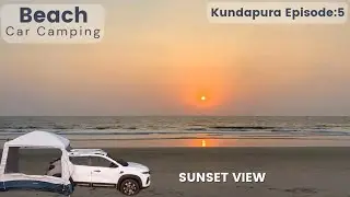 Beachside car camping,Sunset view,Kundapura Ep:5 #carcamping #beachcamping