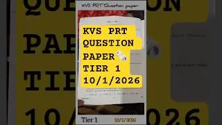 KVS PRT Question paper #kvs #kvsprt #tier1 #tier1result #prt #teachingexams #education #motivation