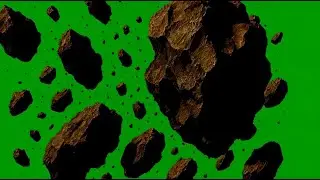 Asteroid Field #6 &ndash; Deep Zoom In (VFX, 4K, License Free, Green Screen, Chroma-Key)