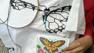 Acomp&aacute;&ntilde;ame a coser  #2/2🪡 punto de cruz 🧵 || Andrea Ram&iacute;rez
