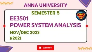EE3501 Power System Analysis Nov/Dec 2023