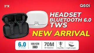 Гарнитура TWS с Bluetooth 6.0 и длительным временем работы 42 часа PX Q60i #аудио #беспроводныена...