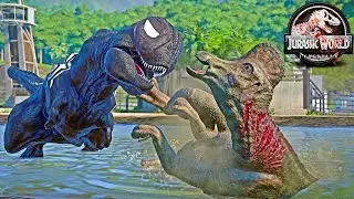 MARVEL Dinosaurs Fight  & Hunting Humans 🌍 JURASSIC WORLD EVOLUTION #Shorts