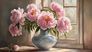 Romantic Vintage Peonies | 90 Minutes of Relaxing Floral Ambience | TV Wallpaper